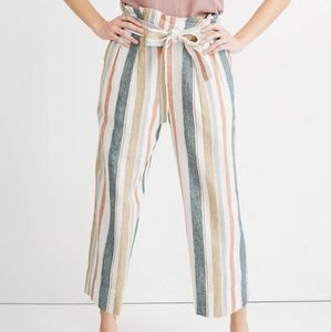 NWT Madewell Pull On Striped Cropped Pants